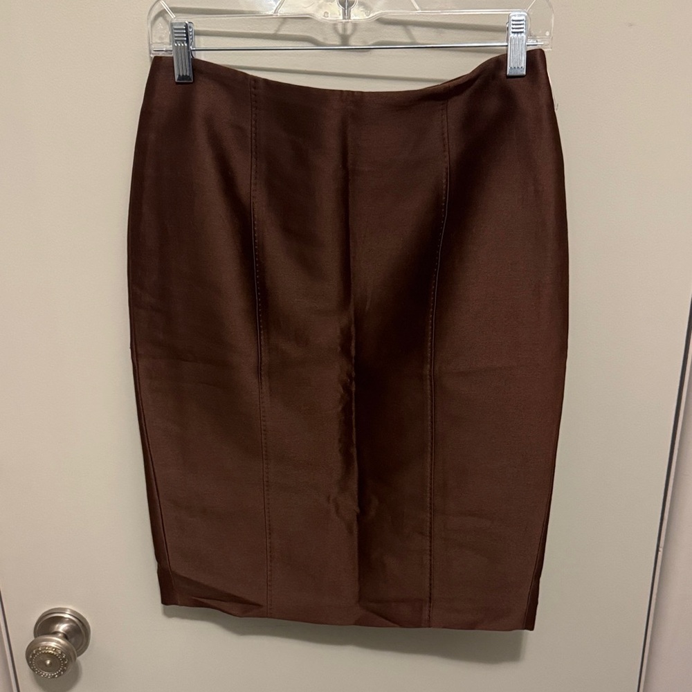 MaxMara Elegant Brown Pencil Skirt